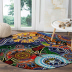 Personalised Tigers NAIDOC Week 2024 Round Carpet Australia Aboriginal Dot Painting