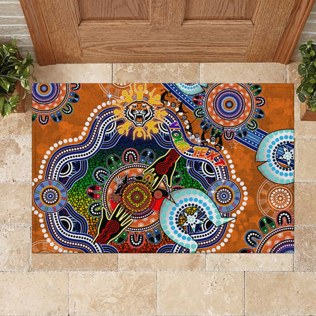 Personalised Tigers NAIDOC Week 2024 Rubber Doormat Australia Aboriginal Dot Painting