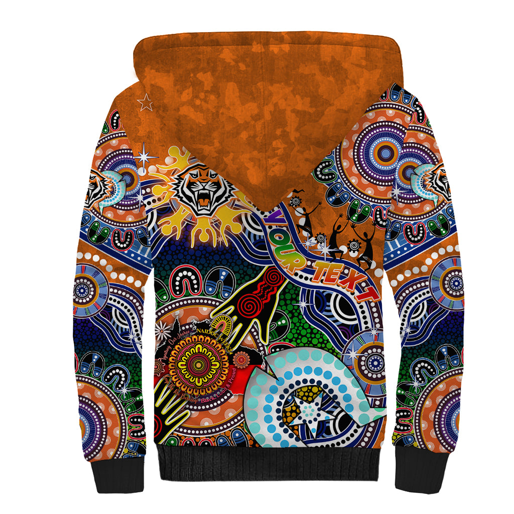 Personalised Tigers NAIDOC Week 2024 Sherpa Hoodie Australia Aboriginal Dot Painting