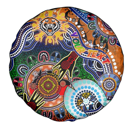 Personalised Tigers NAIDOC Week 2024 Spare Tire Cover Australia Aboriginal Dot Painting