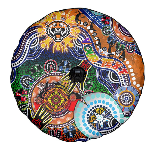 Personalised Tigers NAIDOC Week 2024 Spare Tire Cover Australia Aboriginal Dot Painting