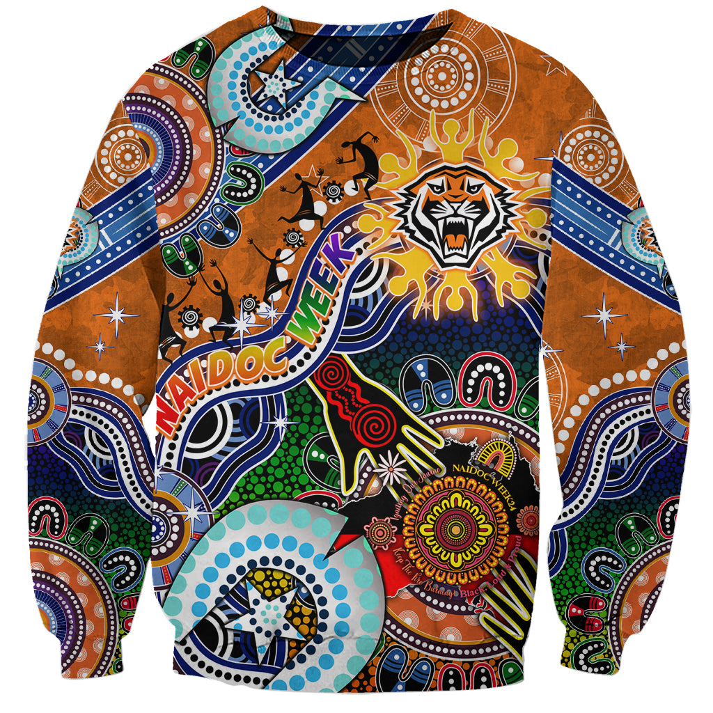 Personalised Tigers NAIDOC Week 2024 Sweatshirt Australia Aboriginal Dot Painting