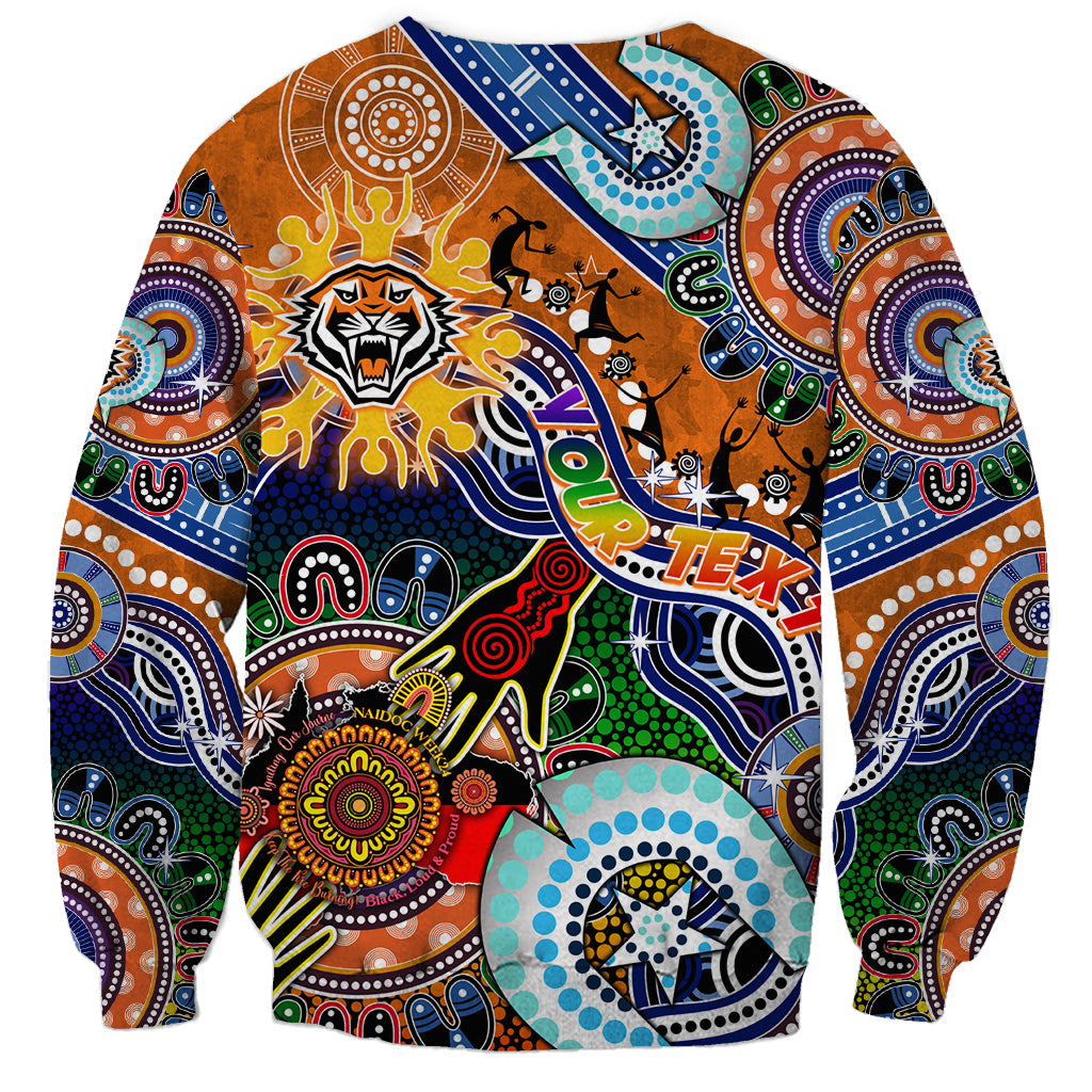 Personalised Tigers NAIDOC Week 2024 Sweatshirt Australia Aboriginal Dot Painting