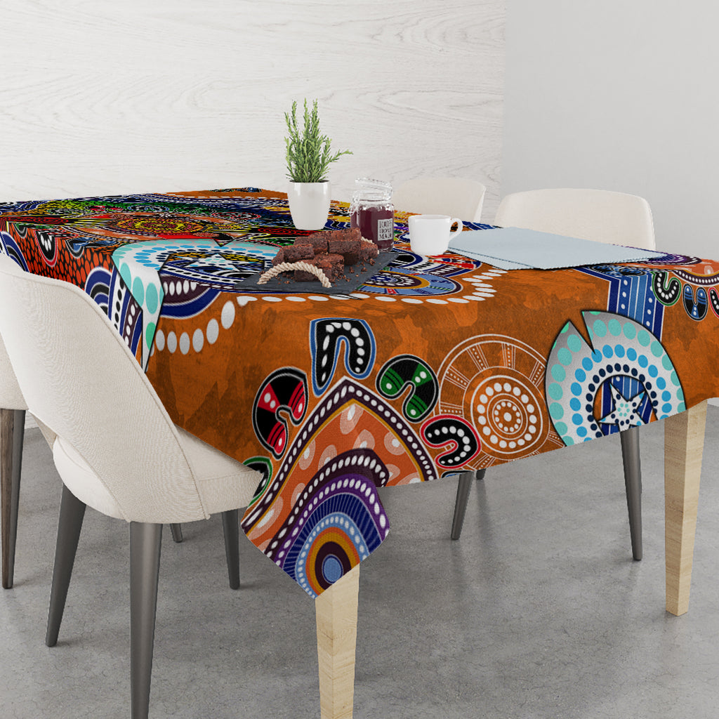 Personalised Tigers NAIDOC Week 2024 Tablecloth Australia Aboriginal Dot Painting