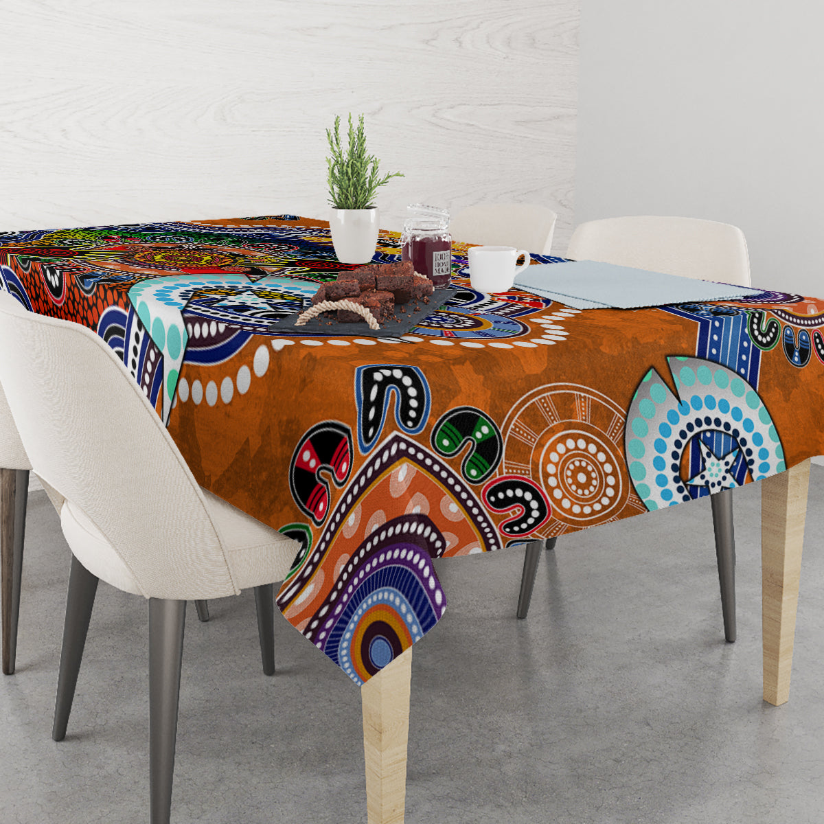 Personalised Tigers NAIDOC Week 2024 Tablecloth Australia Aboriginal Dot Painting