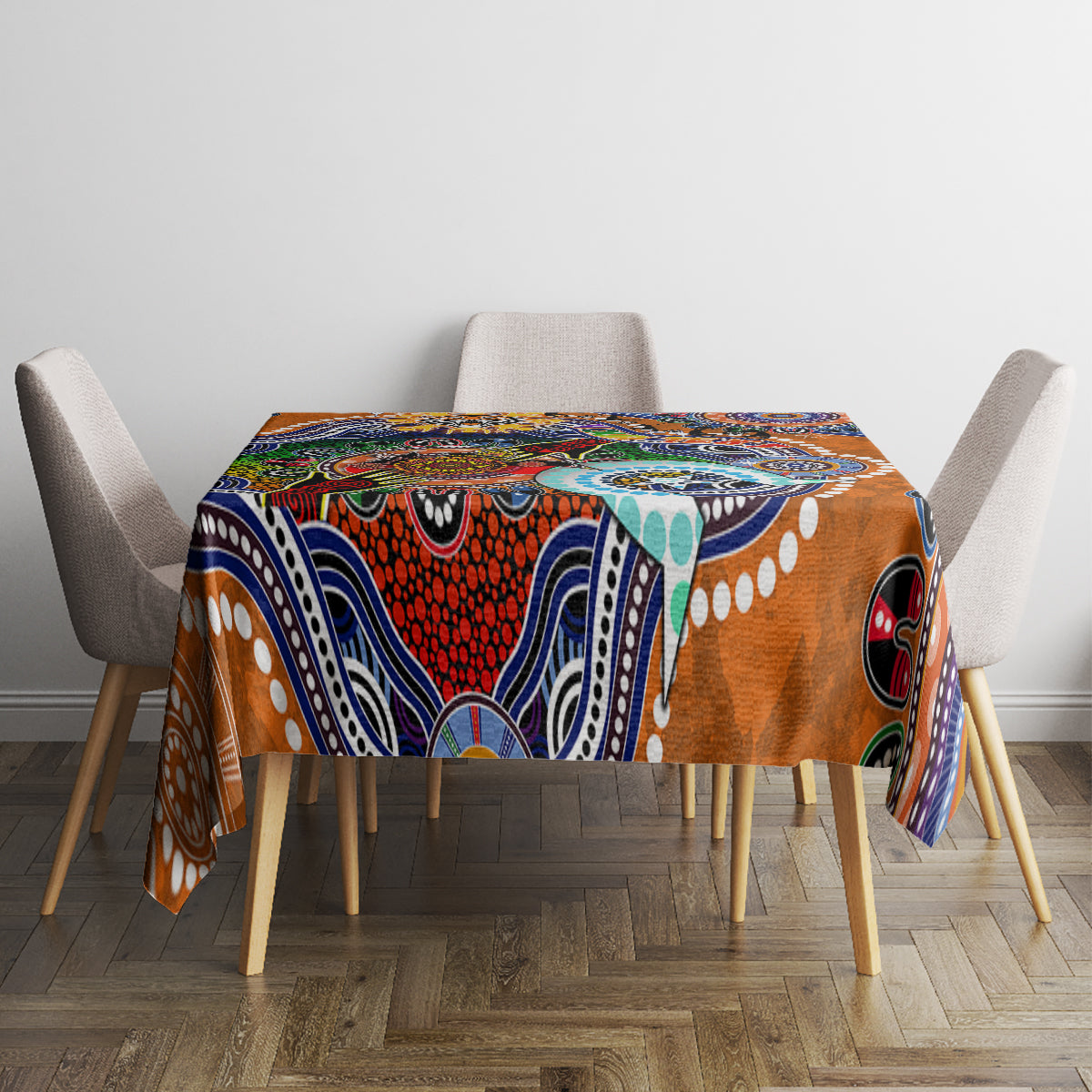 Personalised Tigers NAIDOC Week 2024 Tablecloth Australia Aboriginal Dot Painting