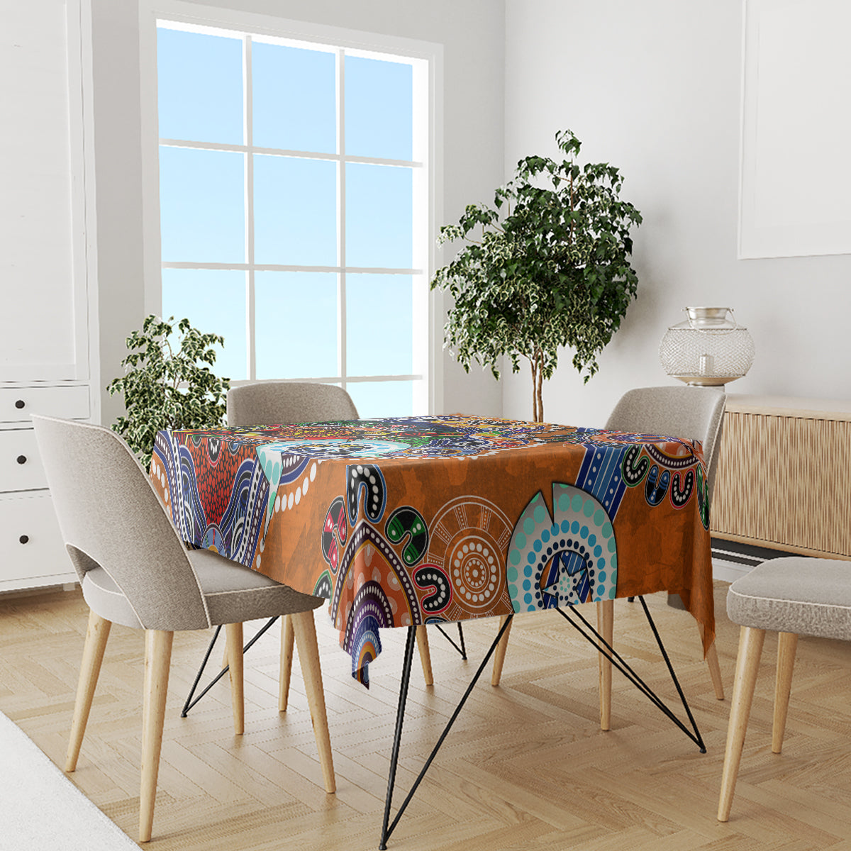 Personalised Tigers NAIDOC Week 2024 Tablecloth Australia Aboriginal Dot Painting