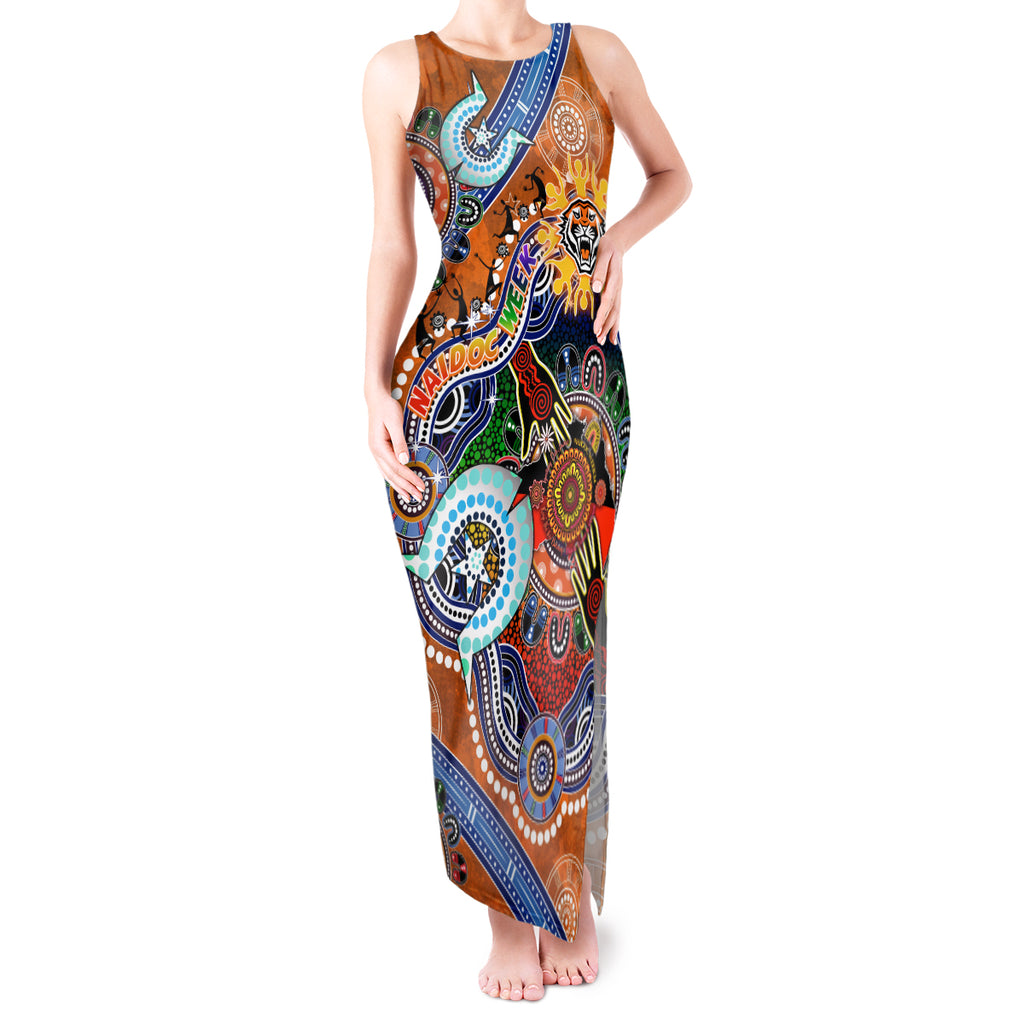 Personalised Tigers NAIDOC Week 2024 Tank Maxi Dress Australia Aboriginal Dot Painting