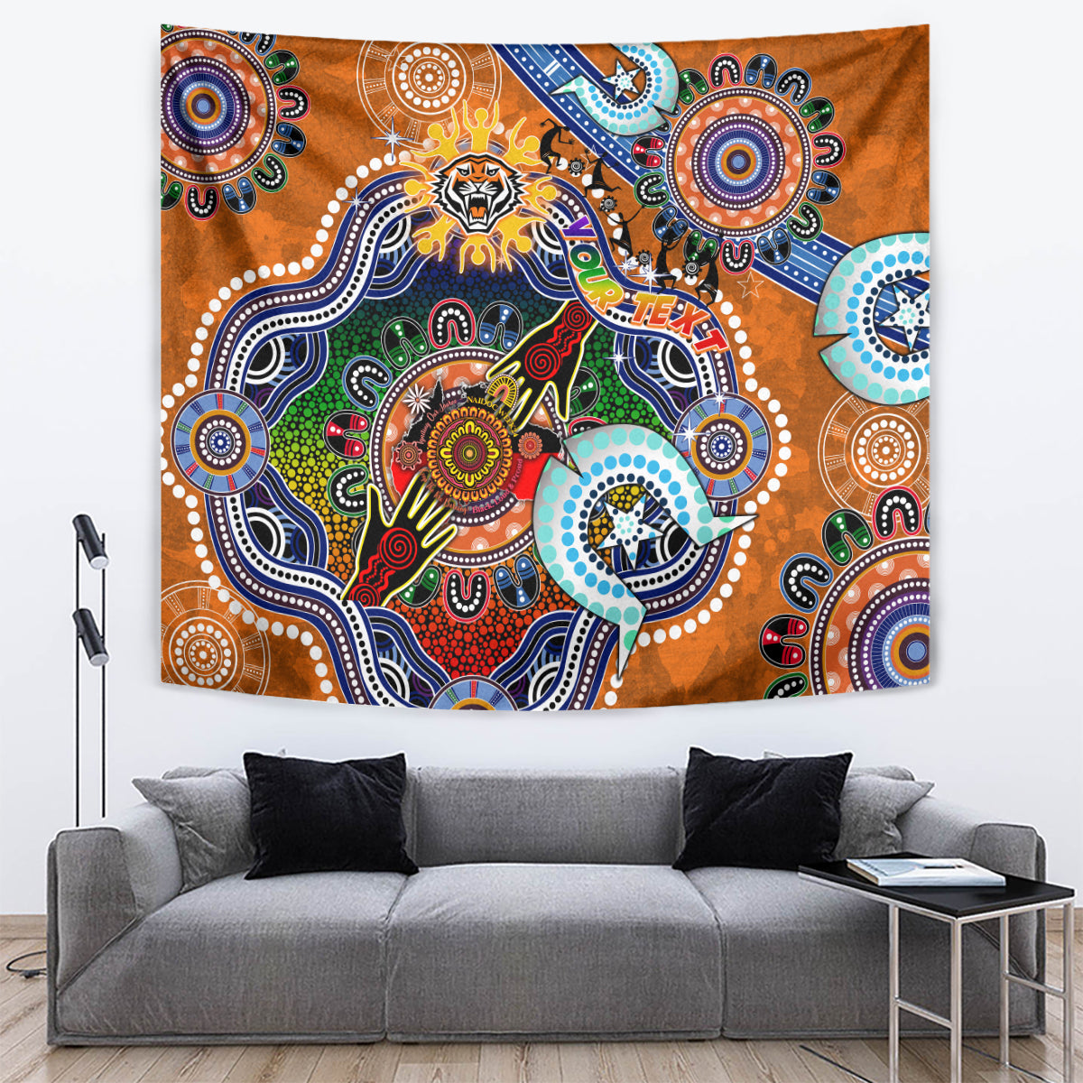 Personalised Tigers NAIDOC Week 2024 Tapestry Australia Aboriginal Dot Painting