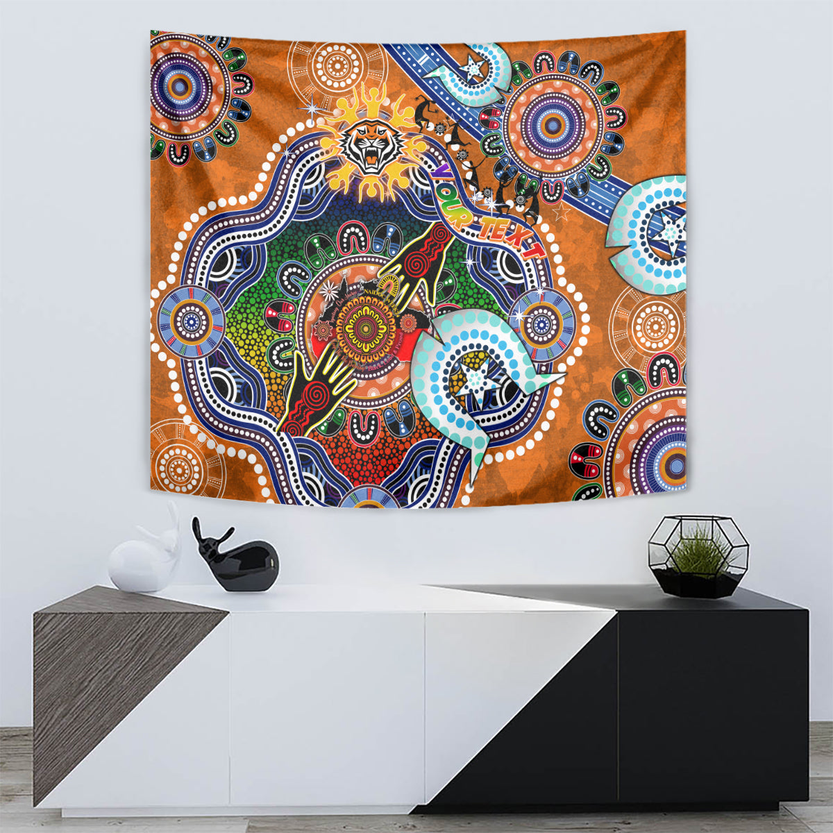 Personalised Tigers NAIDOC Week 2024 Tapestry Australia Aboriginal Dot Painting