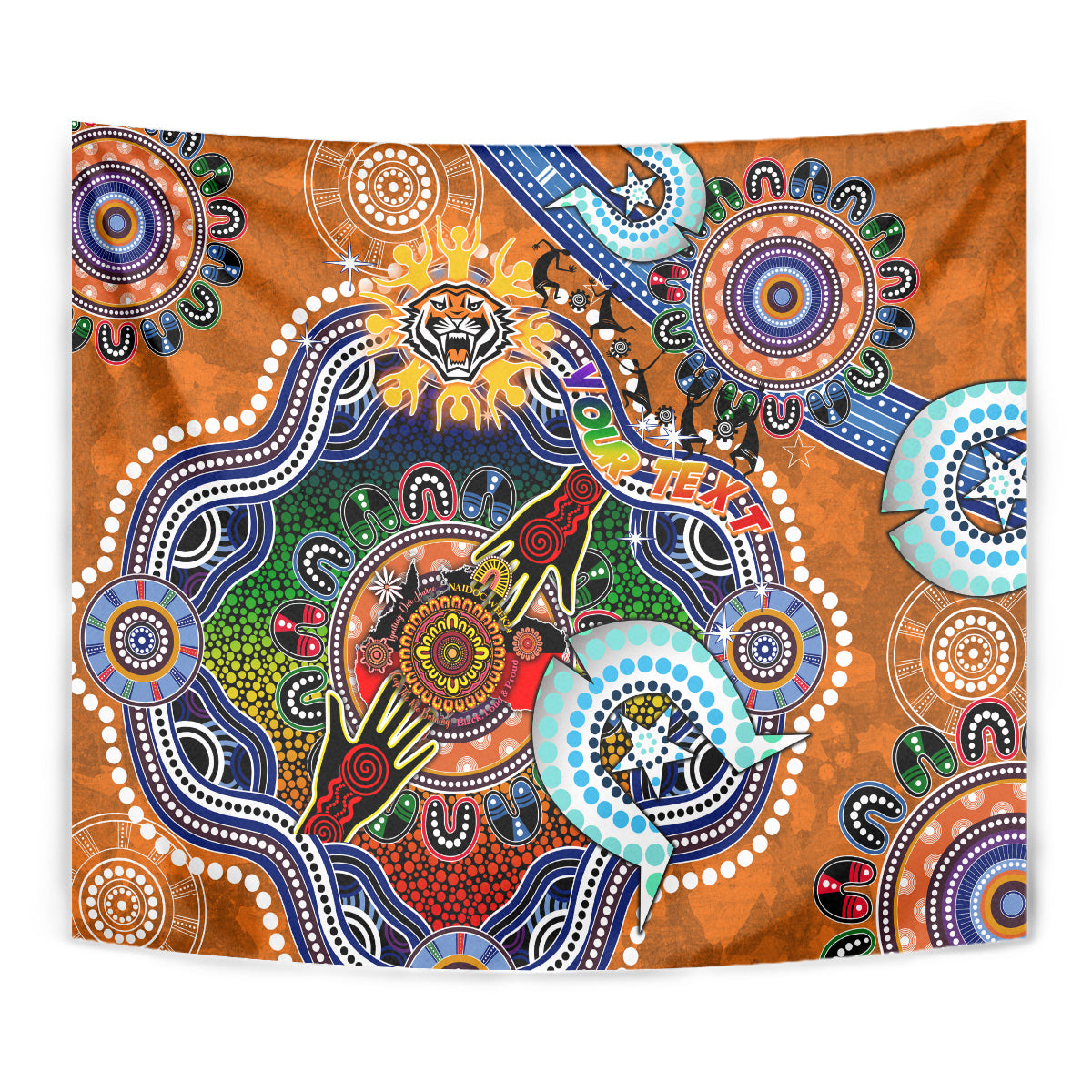 Personalised Tigers NAIDOC Week 2024 Tapestry Australia Aboriginal Dot Painting