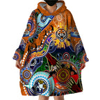 Personalised Tigers NAIDOC Week 2024 Wearable Blanket Hoodie Australia Aboriginal Dot Painting