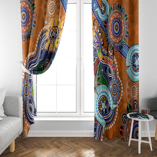 Personalised Tigers NAIDOC Week 2024 Window Curtain Australia Aboriginal Dot Painting