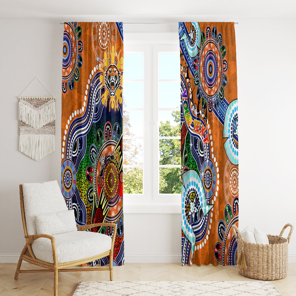 Personalised Tigers NAIDOC Week 2024 Window Curtain Australia Aboriginal Dot Painting