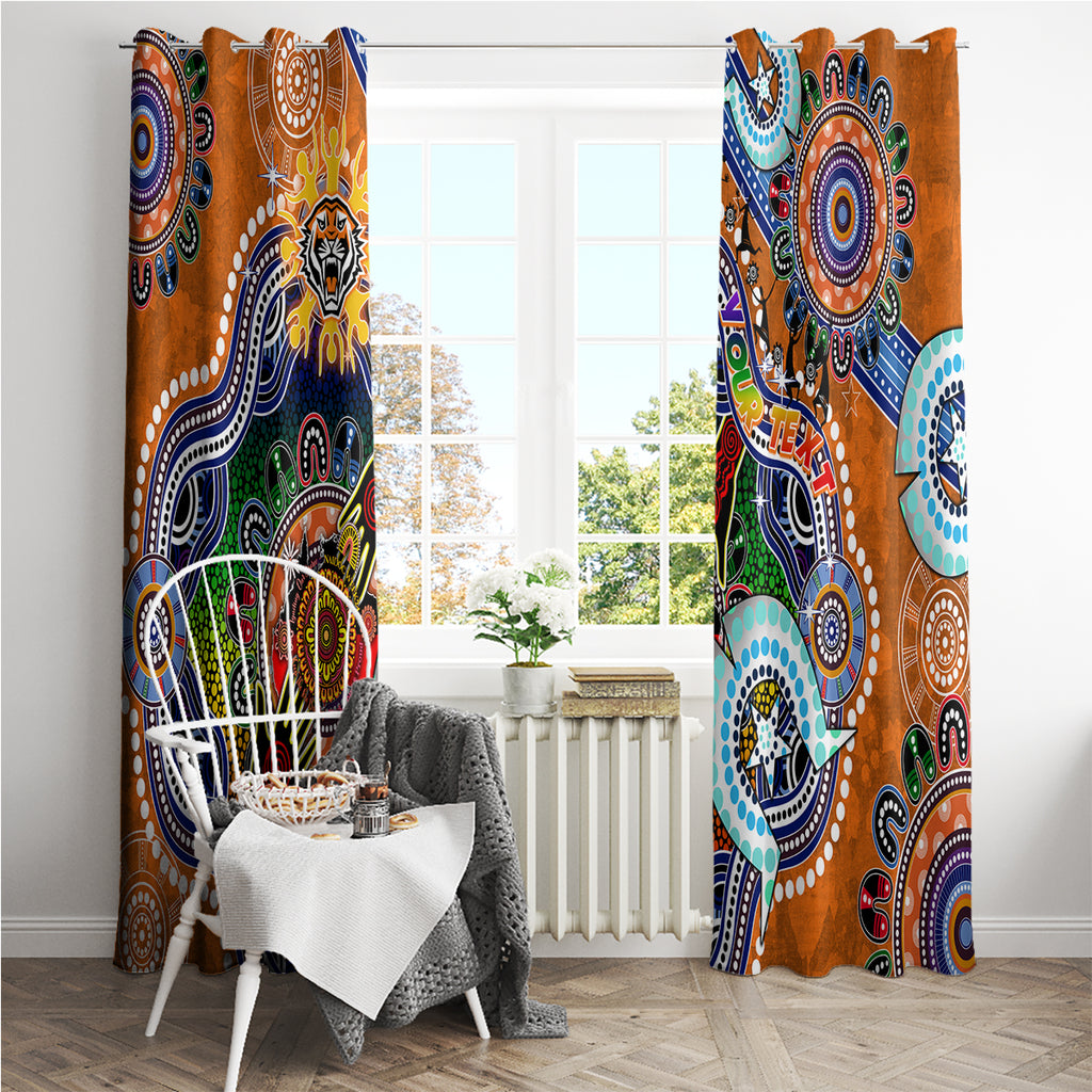 Personalised Tigers NAIDOC Week 2024 Window Curtain Australia Aboriginal Dot Painting