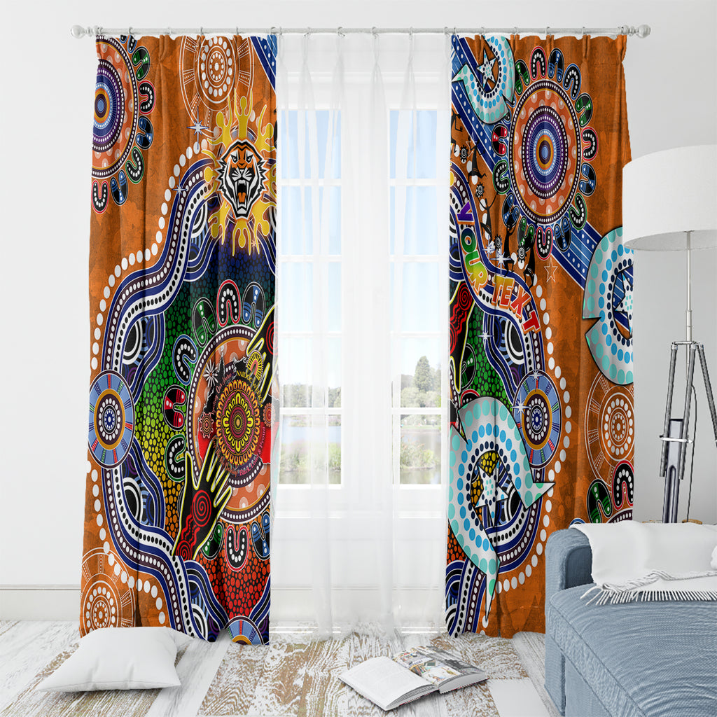 Personalised Tigers NAIDOC Week 2024 Window Curtain Australia Aboriginal Dot Painting