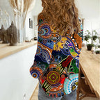 Personalised Tigers NAIDOC Week 2024 Women Casual Shirt Australia Aboriginal Dot Painting