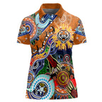 Personalised Tigers NAIDOC Week 2024 Women Polo Shirt Australia Aboriginal Dot Painting