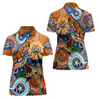 Personalised Tigers NAIDOC Week 2024 Women Polo Shirt Australia Aboriginal Dot Painting
