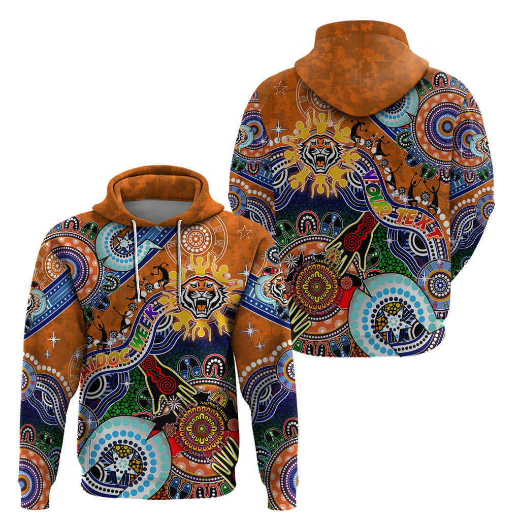 Personalised Tigers NAIDOC Week 2024 Zip Hoodie Australia Aboriginal Dot Painting