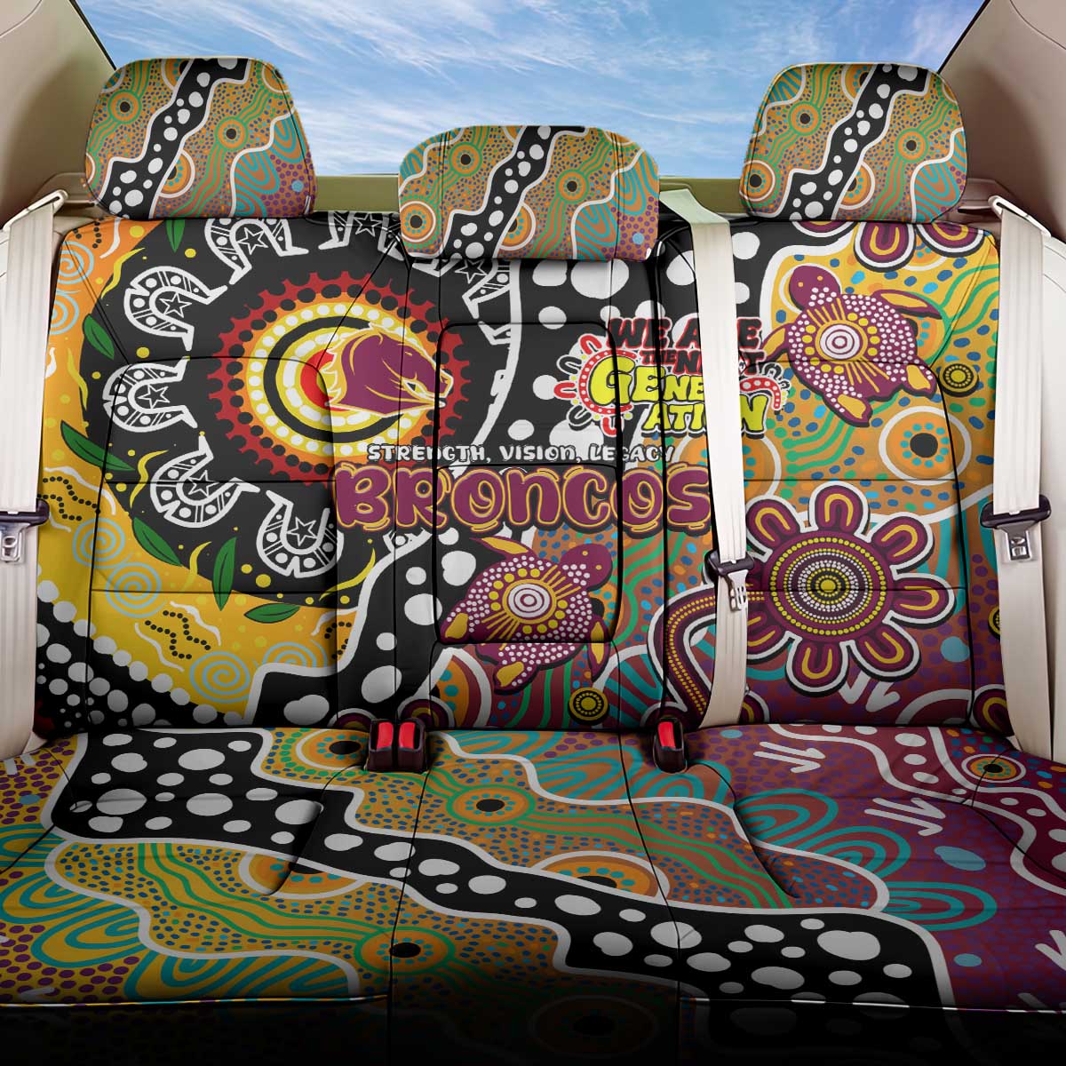 Broncos NRL Celebrating 50 Years of Naidoc Back Car Seat Cover NAIDOC Week 2025 Aboriginal