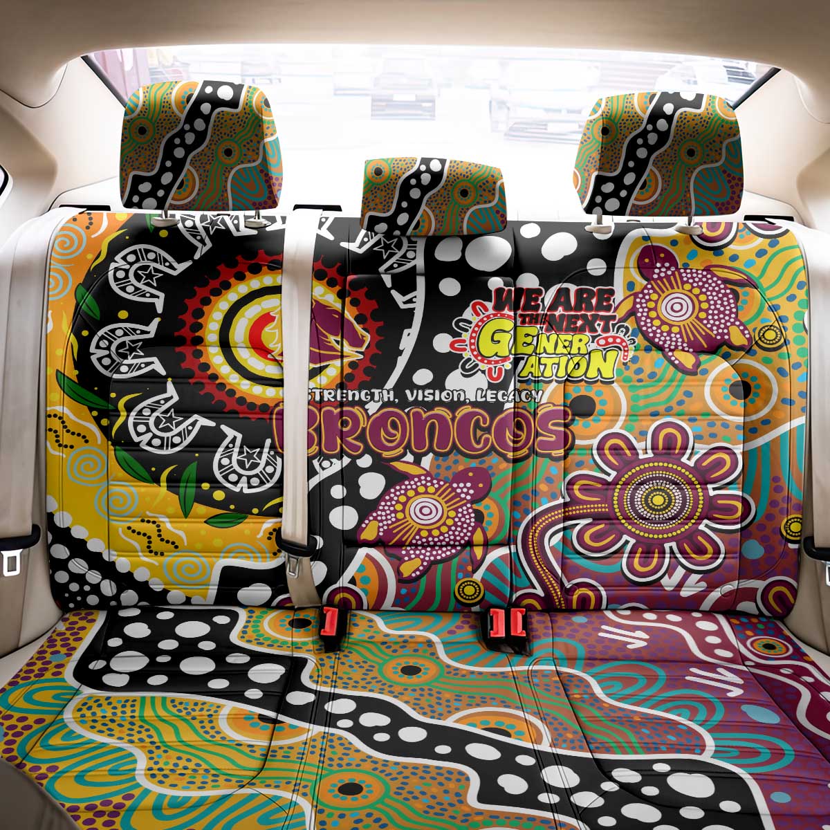 Broncos NRL Celebrating 50 Years of Naidoc Back Car Seat Cover NAIDOC Week 2025 Aboriginal