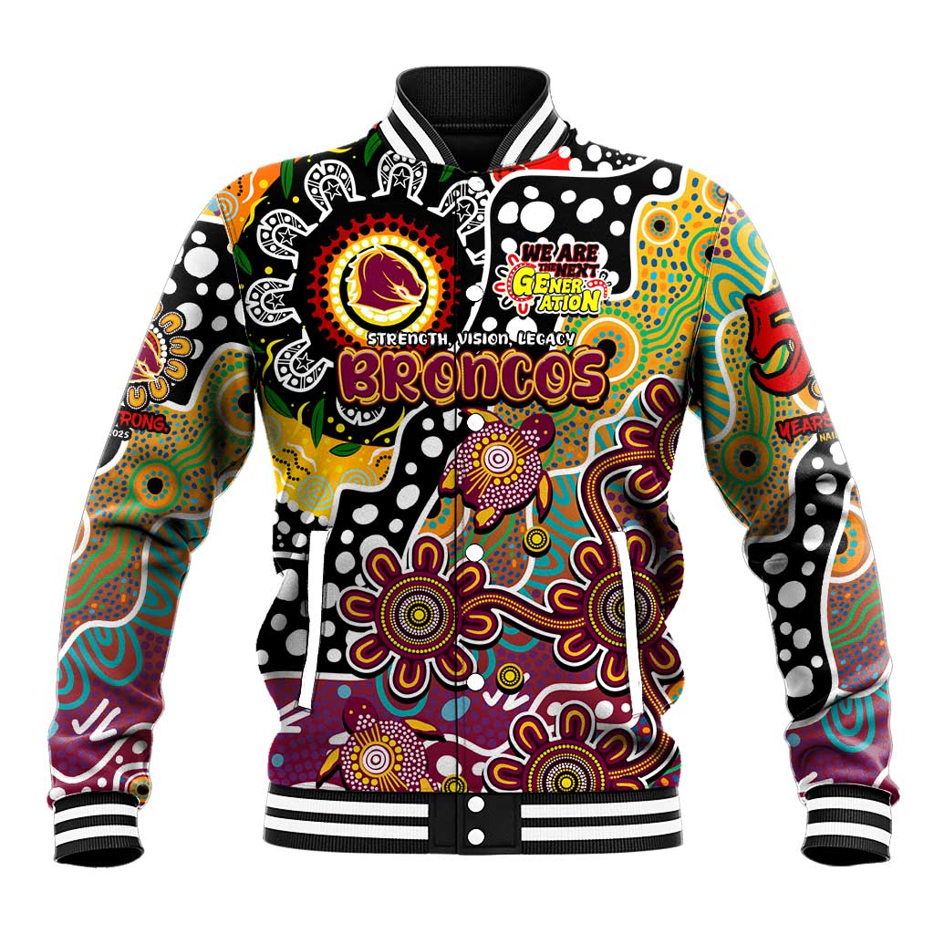 Personalised Broncos NRL Celebrating 50 Years of Naidoc Baseball Jacket NAIDOC Week 2025 Aboriginal