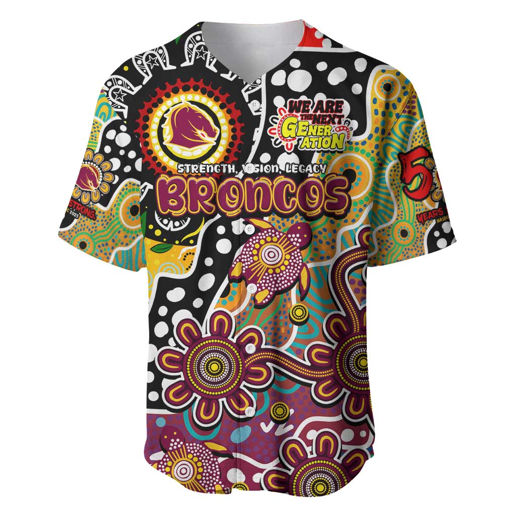 Personalised Broncos NRL Celebrating 50 Years of Naidoc Baseball Jersey NAIDOC Week 2025 Aboriginal