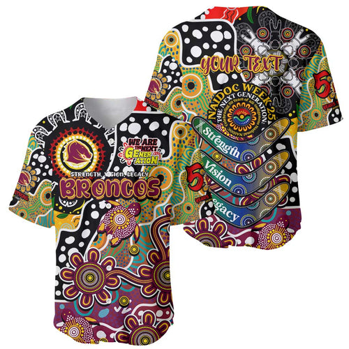Personalised Broncos NRL Celebrating 50 Years of Naidoc Baseball Jersey NAIDOC Week 2025 Aboriginal