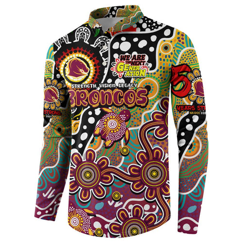 Personalised Broncos NRL Celebrating 50 Years of Naidoc Button Sweatshirt NAIDOC Week 2025 Aboriginal