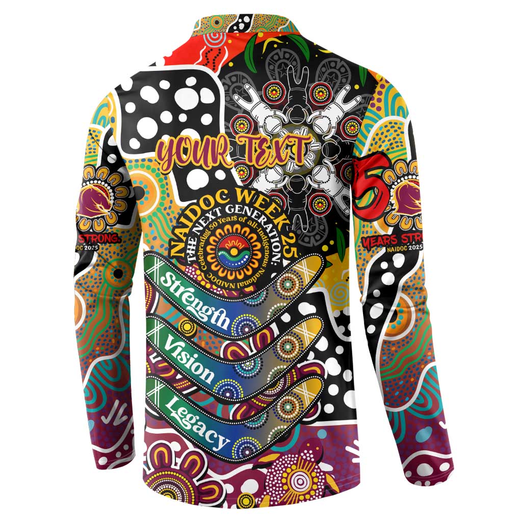 Personalised Broncos NRL Celebrating 50 Years of Naidoc Button Sweatshirt NAIDOC Week 2025 Aboriginal