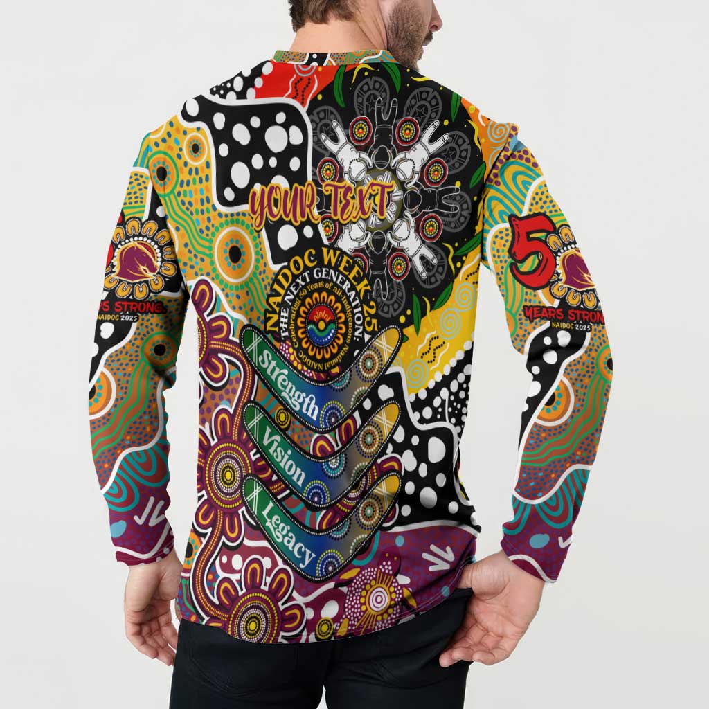 Personalised Broncos NRL Celebrating 50 Years of Naidoc Button Sweatshirt NAIDOC Week 2025 Aboriginal