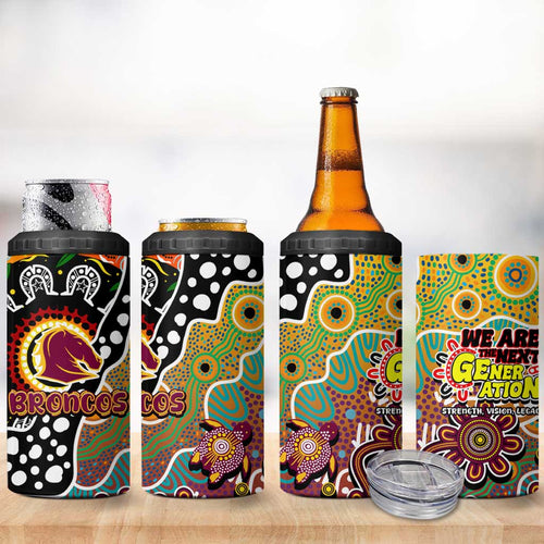 Broncos NRL Celebrating 50 Years of Naidoc 4 in 1 Can Cooler Tumbler NAIDOC Week 2025 Aboriginal