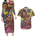 Personalised Broncos NRL Celebrating 50 Years of Naidoc Couples Matching Long Sleeve Bodycon Dress and Hawaiian Shirt NAIDOC Week 2025 Aboriginal