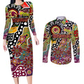 Personalised Broncos NRL Celebrating 50 Years of Naidoc Couples Matching Long Sleeve Bodycon Dress and Long Sleeve Button Shirt NAIDOC Week 2025 Aboriginal