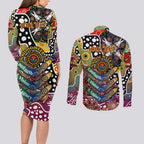 Personalised Broncos NRL Celebrating 50 Years of Naidoc Couples Matching Long Sleeve Bodycon Dress and Long Sleeve Button Shirt NAIDOC Week 2025 Aboriginal