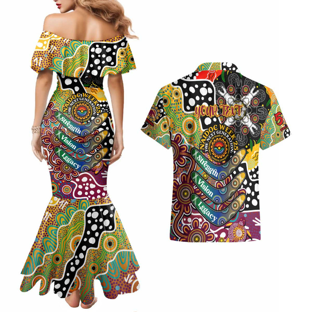 Personalised Broncos NRL Celebrating 50 Years of Naidoc Couples Matching Mermaid Dress and Hawaiian Shirt NAIDOC Week 2025 Aboriginal