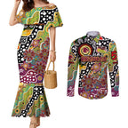 Personalised Broncos NRL Celebrating 50 Years of Naidoc Couples Matching Mermaid Dress and Long Sleeve Button Shirt NAIDOC Week 2025 Aboriginal