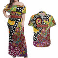 Personalised Broncos NRL Celebrating 50 Years of Naidoc Couples Matching Off Shoulder Maxi Dress and Hawaiian Shirt NAIDOC Week 2025 Aboriginal