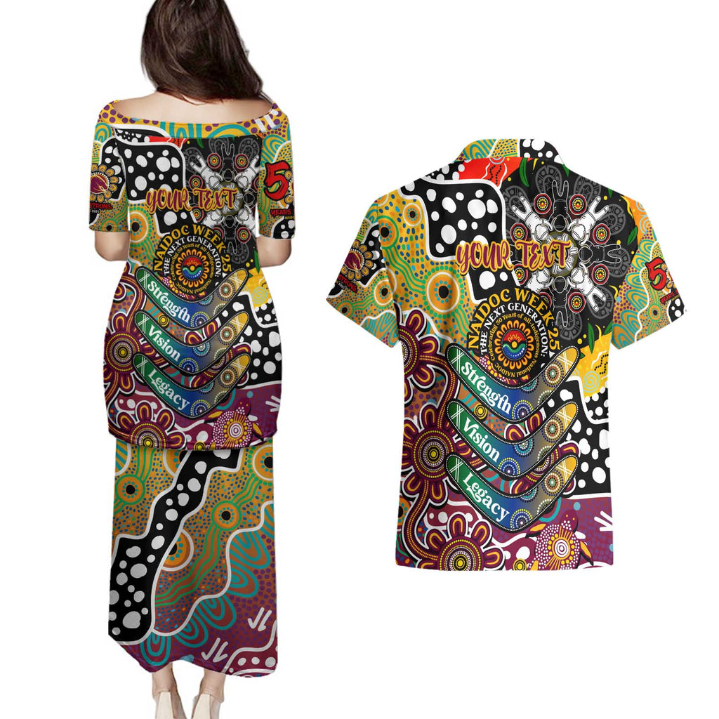 Personalised Broncos NRL Celebrating 50 Years of Naidoc Couples Matching Puletasi and Hawaiian Shirt NAIDOC Week 2025 Aboriginal