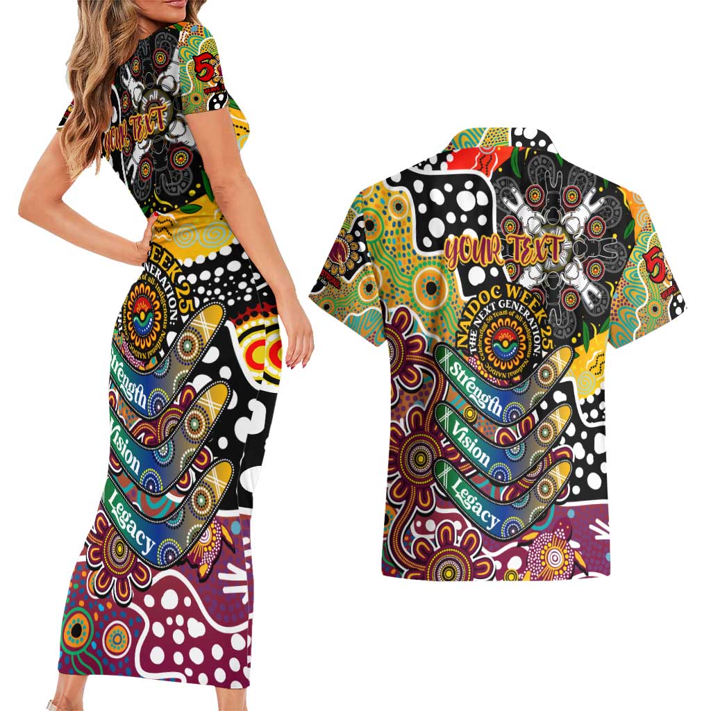 Personalised Broncos NRL Celebrating 50 Years of Naidoc Couples Matching Short Sleeve Bodycon Dress and Hawaiian Shirt NAIDOC Week 2025 Aboriginal