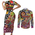 Personalised Broncos NRL Celebrating 50 Years of Naidoc Couples Matching Short Sleeve Bodycon Dress and Long Sleeve Button Shirt NAIDOC Week 2025 Aboriginal