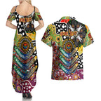 Personalised Broncos NRL Celebrating 50 Years of Naidoc Couples Matching Summer Maxi Dress and Hawaiian Shirt NAIDOC Week 2025 Aboriginal