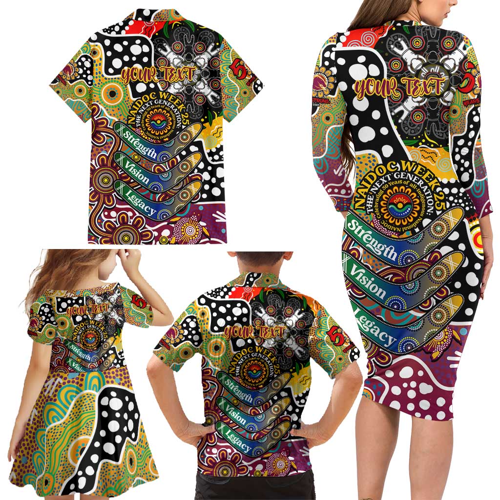 Personalised Broncos NRL Celebrating 50 Years of Naidoc Family Matching Long Sleeve Bodycon Dress and Hawaiian Shirt NAIDOC Week 2025 Aboriginal