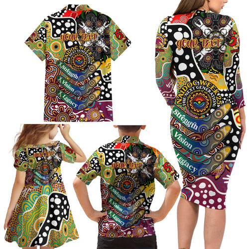 Personalised Broncos NRL Celebrating 50 Years of Naidoc Family Matching Long Sleeve Bodycon Dress and Hawaiian Shirt NAIDOC Week 2025 Aboriginal