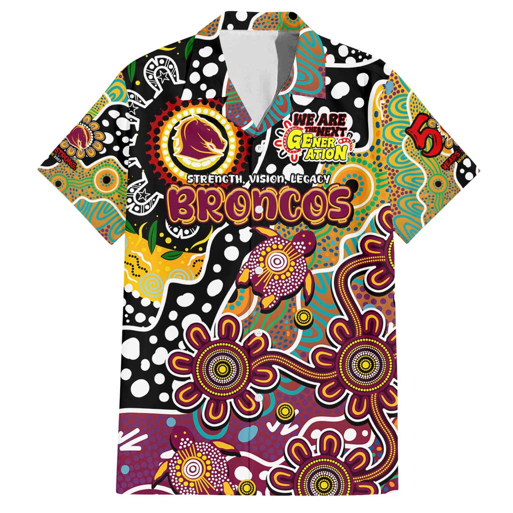 Personalised Broncos NRL Celebrating 50 Years of Naidoc Family Matching Long Sleeve Bodycon Dress and Hawaiian Shirt NAIDOC Week 2025 Aboriginal