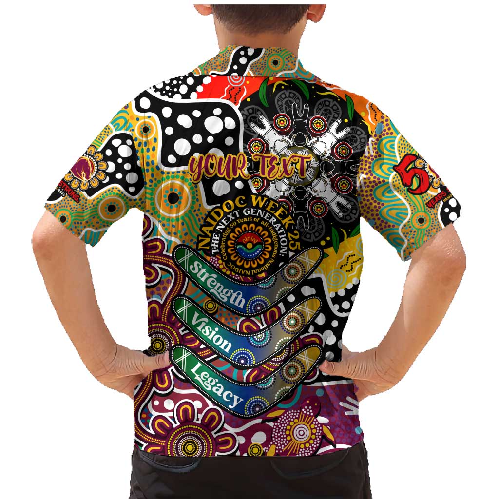 Personalised Broncos NRL Celebrating 50 Years of Naidoc Family Matching Mermaid Dress and Hawaiian Shirt NAIDOC Week 2025 Aboriginal