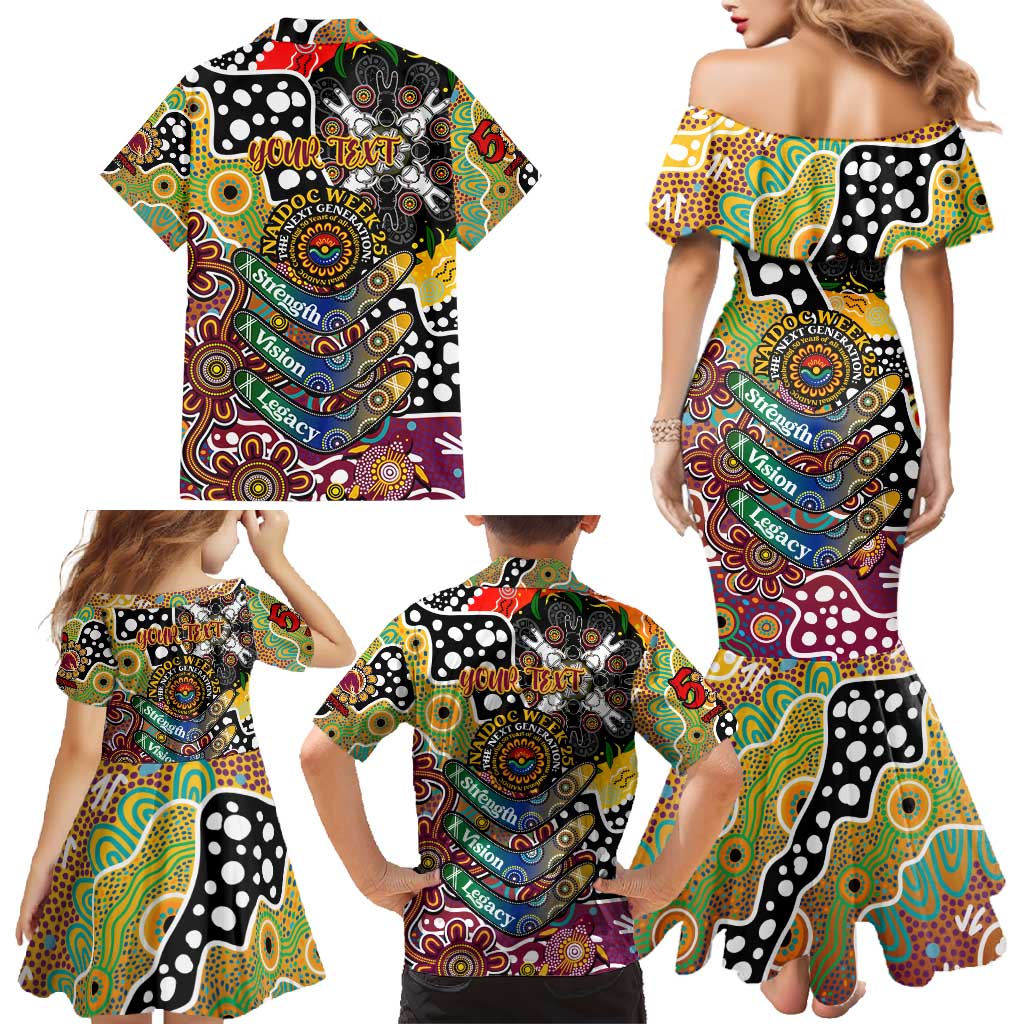 Personalised Broncos NRL Celebrating 50 Years of Naidoc Family Matching Mermaid Dress and Hawaiian Shirt NAIDOC Week 2025 Aboriginal