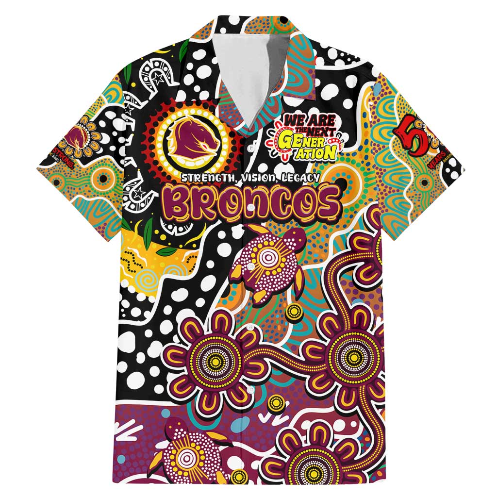 Personalised Broncos NRL Celebrating 50 Years of Naidoc Family Matching Mermaid Dress and Hawaiian Shirt NAIDOC Week 2025 Aboriginal