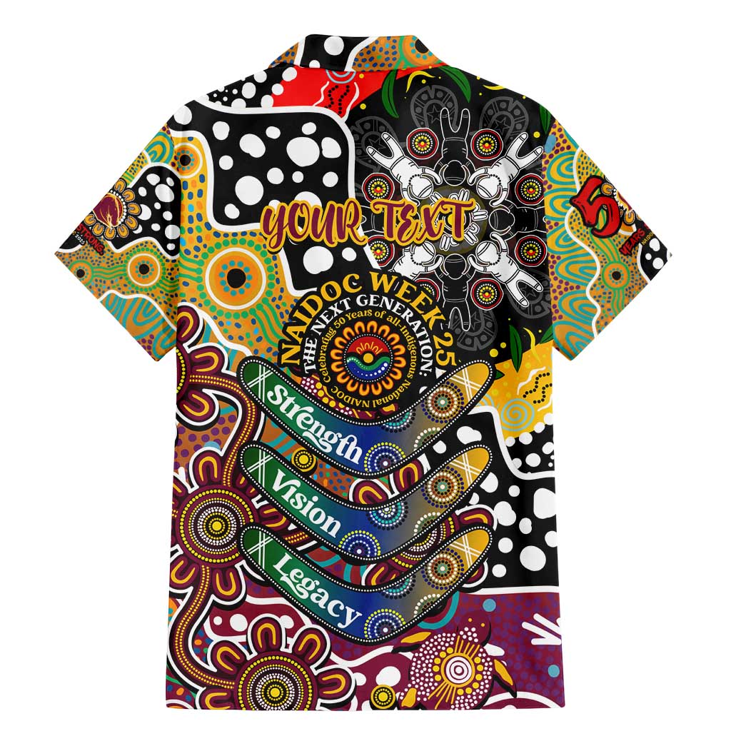 Personalised Broncos NRL Celebrating 50 Years of Naidoc Family Matching Mermaid Dress and Hawaiian Shirt NAIDOC Week 2025 Aboriginal